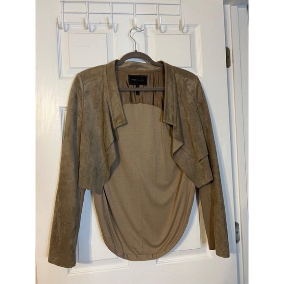 BCBGMAXAZRIA Norton Khaki M Medium Jacket Blazer Stretch - Picture 7 of 9
